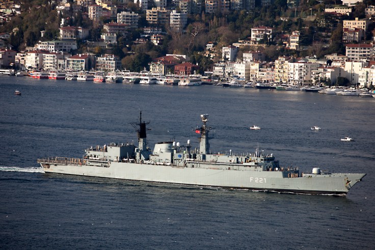 Romanian frigate F-221 Regele Ferdinand on her way to home. Photo: Kerim Bozkurt. Used with permission.