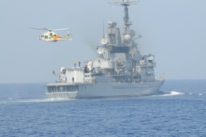 D-615 FS jean Bart with a Cypriot helicopter. From last years exercise. Photo: Cypriot Defence Ministry
