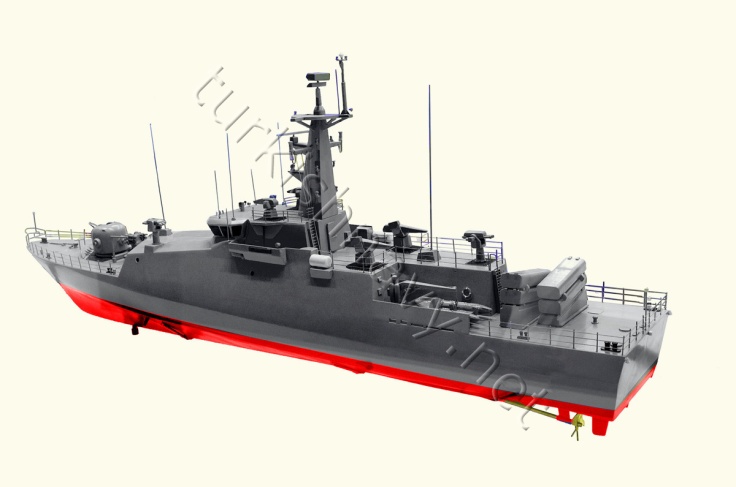 The model of the fast attack boat Dearsan is building for Turkmenistan. 
