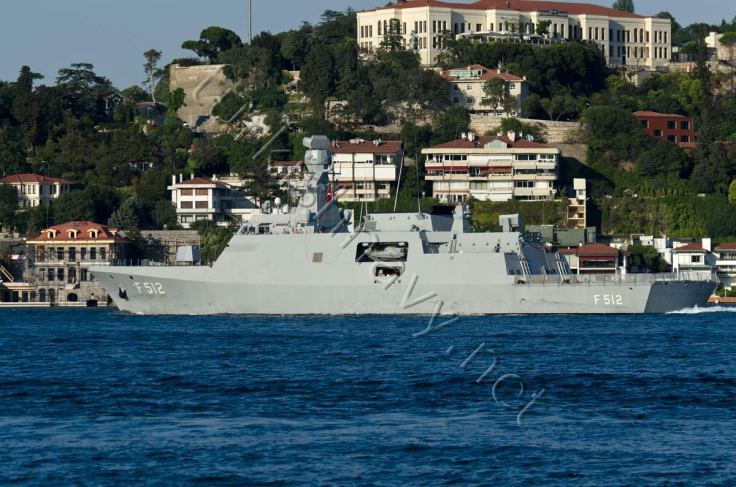 F-512 TCG Büyükada making a northbound passage on Bosphorus.