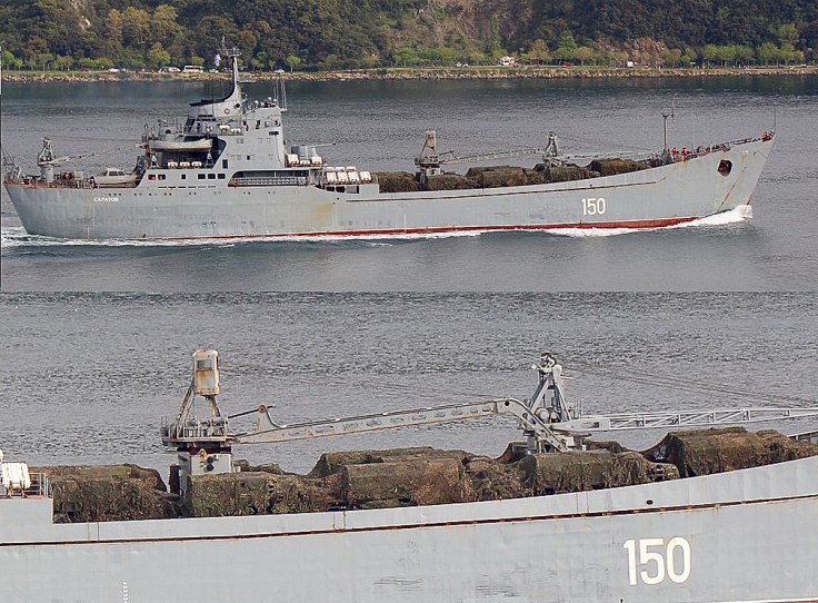 Russian landing ship Saratov, loaded with trucks is heading to Syria. Photo: Yörük Işık.