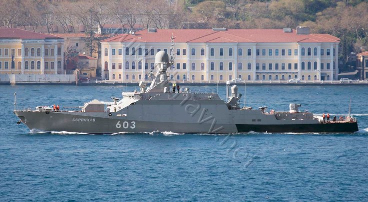 The second Buyan-M class corvette of Russian Black Sea Fleet, Serpukhov, making her southbound passage through Istanbul.