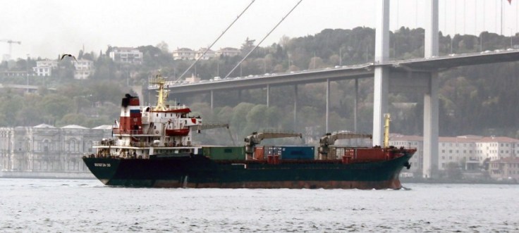 Russian auxiliary cargo ship Vologda-50 making a southbound passge through Istanbul. Photo: Yörük Işık.